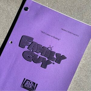 Family Guy Original 2005 Hell Comes To Quahog Ep Production Used Table Script